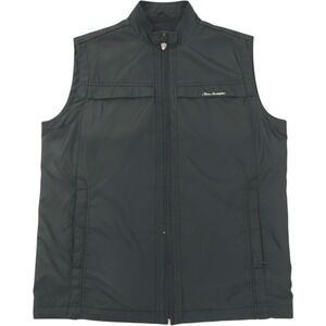 Tonino Lamborghini Men's Vest Size Large Black Zip Front Sleeveless Jacket